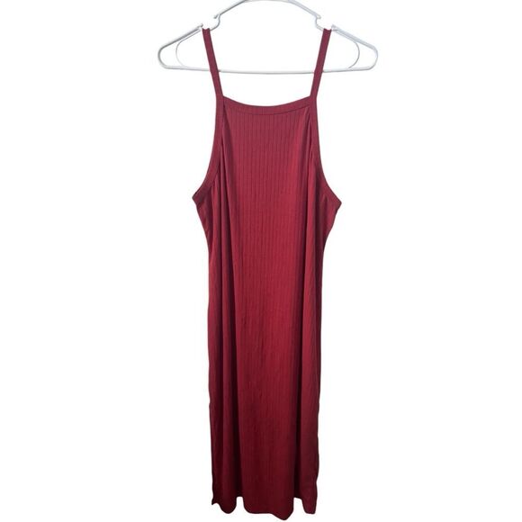 Love J Burnt Orange Ribbed Sleeveless Bodycon Maxi Dress Size 1XL - Picture 1 of 9